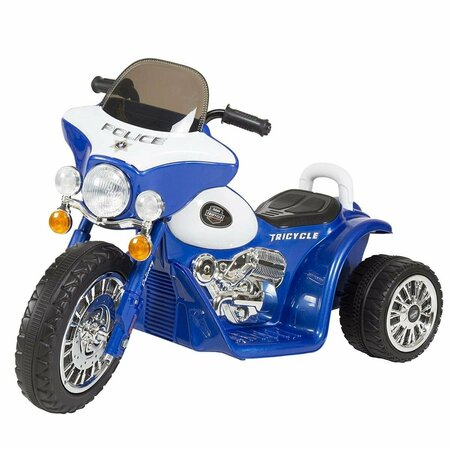 TRADEMARK GLOBAL 3 Wheel Mini Motorcycle Trike for Kids - Police Car Blue 90-YJ876U